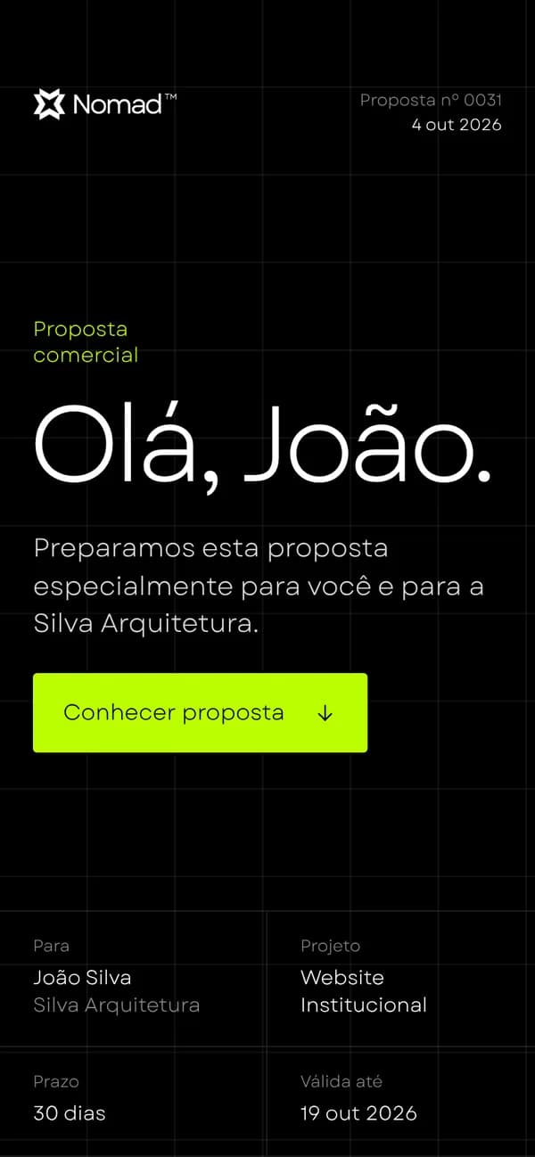 Proposta aberta no celular