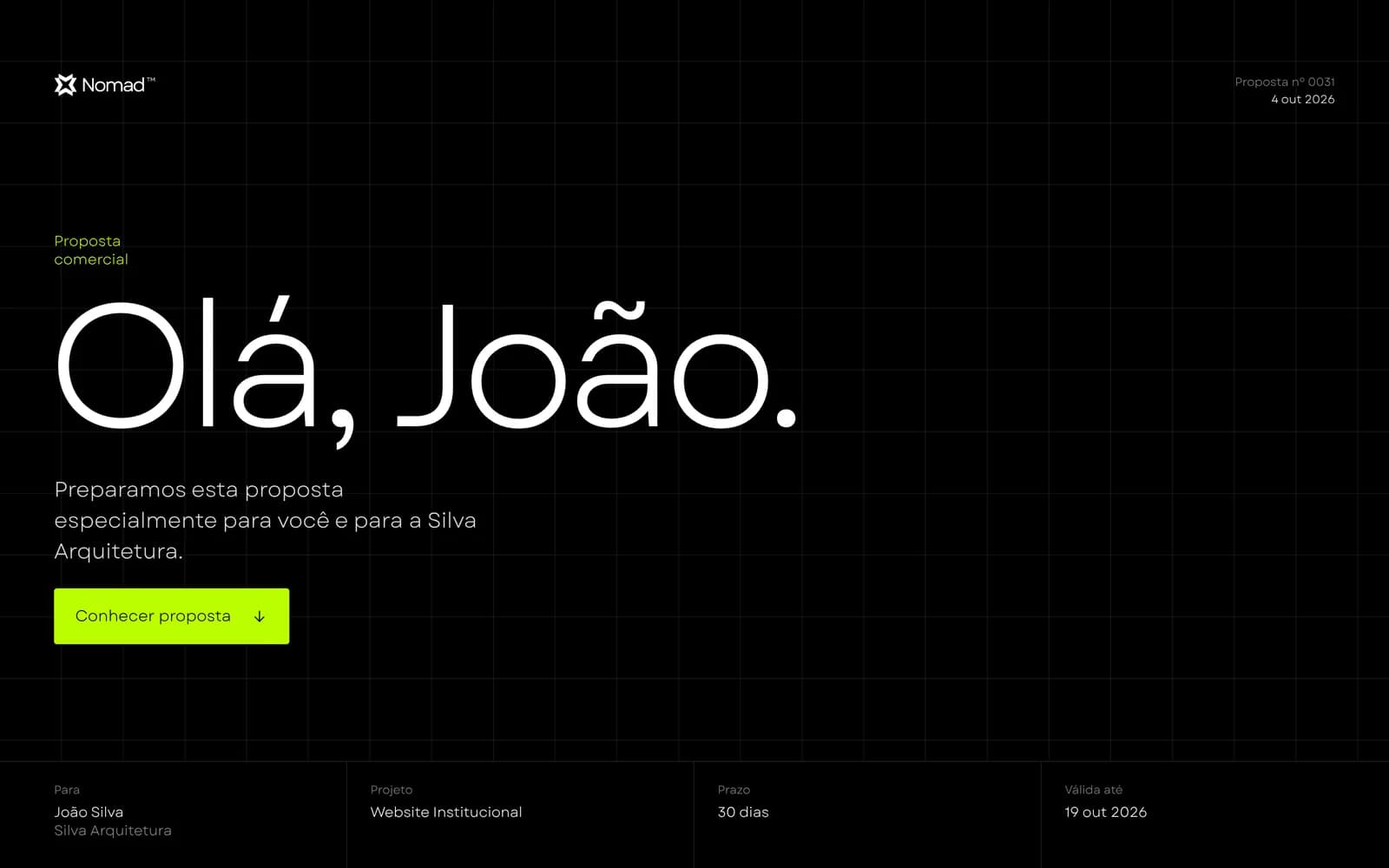 Nomad Proposal — Cliente visualiza