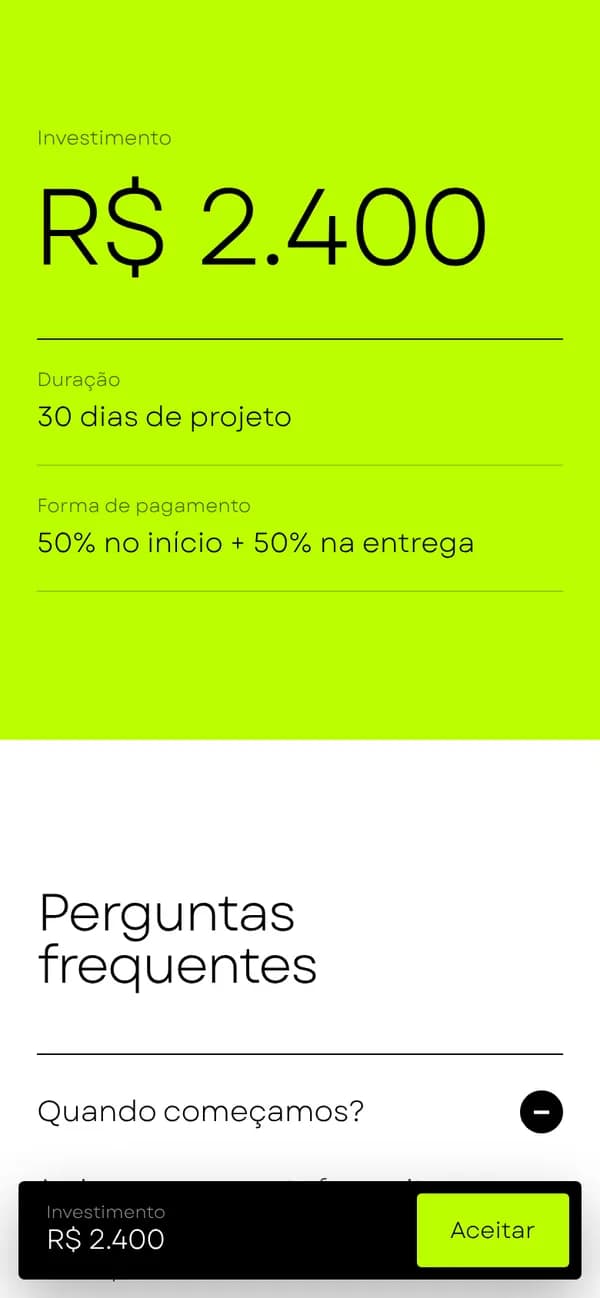 Investimento no celular