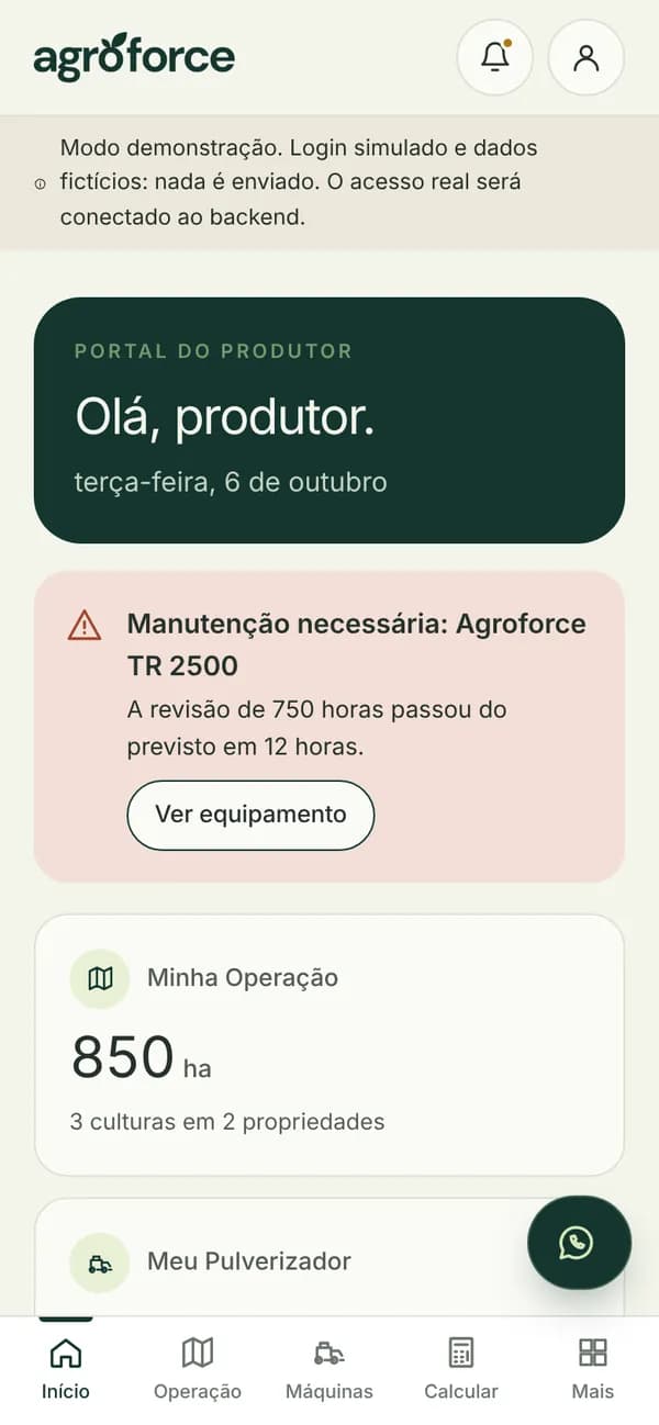 Portal do Produtor no celular